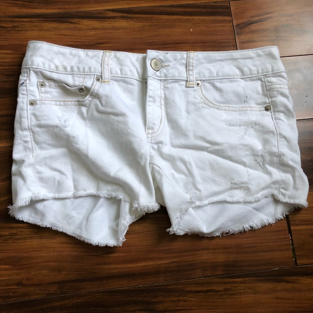 White jean shorts